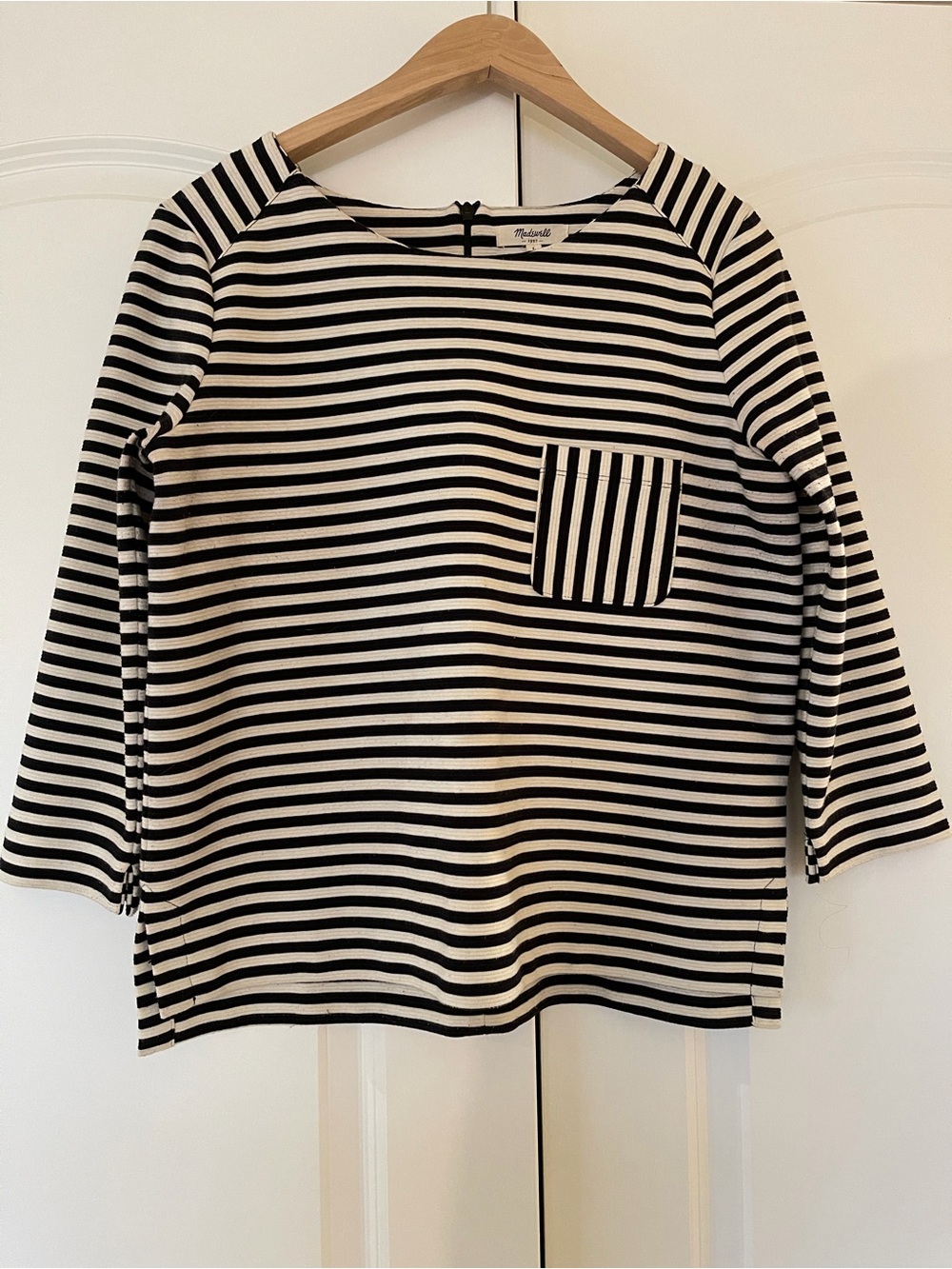 Madewell Black & White Striped Long Sleeve Tee